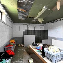 Oude voetbalkleedkamer